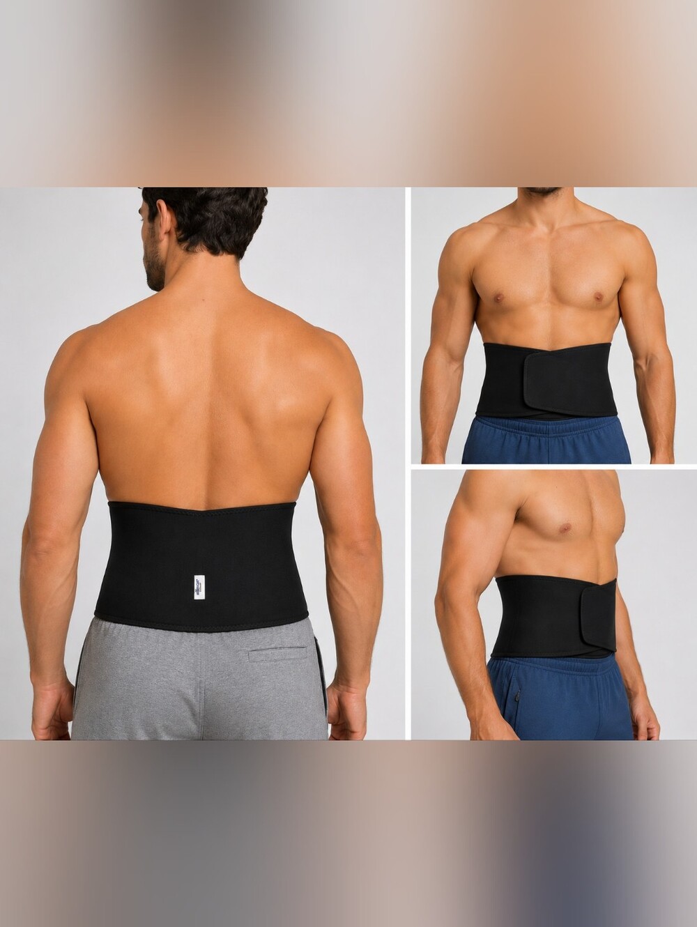 Equate Contoured Back Support Belt | Black Neoprene | One Size